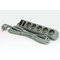 Мережевий фільтр (подовжувач) Logicpower LP-X5 (3302) сірий - фото Мережевий фільтр (подовжувач) Logicpower LP-X5 (3302) сірий