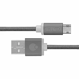 Кабель Coteetci M23 Nylon USB-A - micro USB 12w 2.4a 1м cable Space/Grey (CS2131-1.2M-GC) - фото Кабель Coteetci M23 Nylon USB-A - micro USB 12w 2.4a 1м cable Space/Grey (CS2131-1.2M-GC)