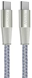 Кабель WUW X201 USB Type-C - Type-C 100w 5a 1м PD cable Gray (WUW-X201TCTC) - фото Кабель WUW X201 USB Type-C - Type-C 100w 5a 1м PD cable Gray (WUW-X201TCTC)