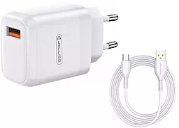 Сетевое зарядное устройство Jellico A75 2a home charger + USB-C cable white - фото Сетевое зарядное устройство Jellico A75 2a home charger + USB-C cable white