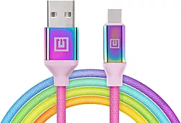 Кабель REAL-EL Premium USB-A - Type-C 15w 3a 1м cable Rainbow (EL123500050) - фото Кабель REAL-EL Premium USB-A - Type-C 15w 3a 1м cable Rainbow (EL123500050)