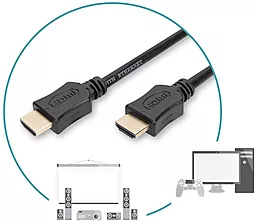 Видеокабель Digitus HDMI - HDMI v2 4k 60hz 3m black (AK-330107-030-S) - миниатюра 3