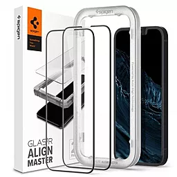 Захисне скло Spigen для Apple iPhone 14 / 13 / 13 Pro - Glas.tR AlignMaster (2 шт) Black (AGL03387)