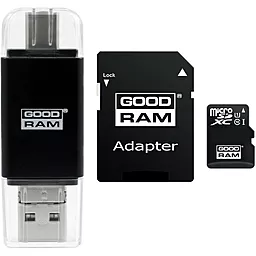 Карта пам'яті GooDRam microSDXC 64GB Class 10 UHS-I U1 + SD-адаптер (M1A5-0640R11) - фото Карта пам'яті GooDRam microSDXC 64GB Class 10 UHS-I U1 + SD-адаптер (M1A5-0640R11)