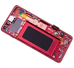 Дисплей Samsung Galaxy S10 G973 с тачскрином и рамкой, сервисный оригинал, Cardinal Red - миниатюра 3