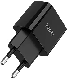 Сетевое зарядное устройство Havit HV-H131P 2.4a 2xUSB-A ports charger black - фото Сетевое зарядное устройство Havit HV-H131P 2.4a 2xUSB-A ports charger black
