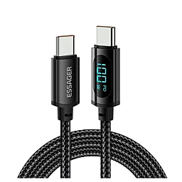 Кабель USB PD Essager 100w 5a 2m USB Type-C - Type-C cable black (EXCTT1-XYA01-P)