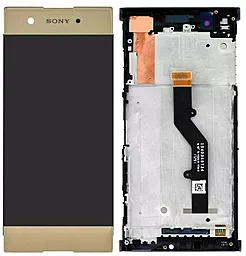 Дисплей Sony Xperia XA1 Plus (G3412, G3416, G3421, G3423, G3426) с тачскрином и рамкой, Gold