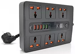 Сетевой фильтр (удлинитель) Voltronic BKL-11/18766 6 роз, 5USB, USB-C, 2м чёрный