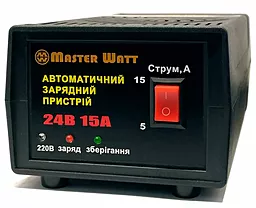 Зарядний пристрій MasterWatt 24V 25-260Ah MF WET AGM 160-245V 5А/15А + крокодили (MW-AZU24-15A)