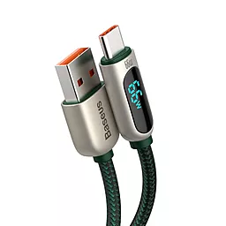 Кабель USB Baseus Display Fast Charging 66W 6A 2M Data USB Type-C Cable  Green (CASX020106) - миниатюра 3