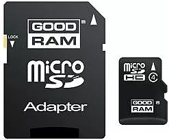 Карта памяти GooDRam microSDHC 16GB Class 4 + SD-адаптер (M40A-0160R11)