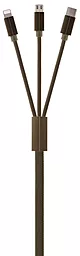 Універсальний кабель Remax 3-in-1 USB-A to Type-C/Lightning/micro USB 12w 2.4a 1.2м сable Dark/Green (RC-094th) - фото Універсальний кабель Remax 3-in-1 USB-A to Type-C/Lightning/micro USB 12w 2.4a 1.2м сable Dark/Green (RC-094th)