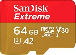 Карта пам'яті SanDisk 64 GB microSDXC UHS-I U3 Extreme A2 V30 (SDSQXA2-064G-GN6MN)