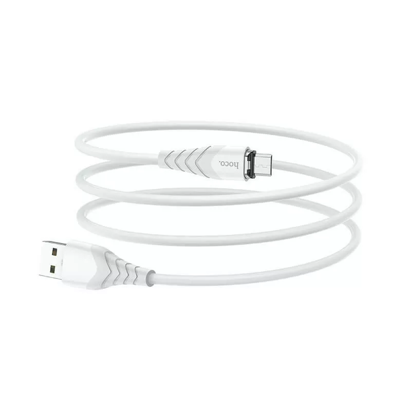 Кабель Hoco X63 Racer USB-A - micro USB 12w 2.4a 1м cable White - фото 2