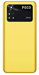 Задняя крышка корпуса Xiaomi Poco M4 Pro 4G со стеклом камеры Poco Yellow - фото Задняя крышка корпуса Xiaomi Poco M4 Pro 4G со стеклом камеры Poco Yellow