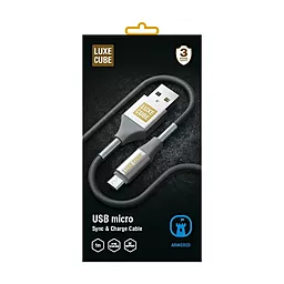 Кабель USB Luxe Cube Armored micro USB Cable Grey (8886668686105)