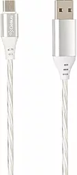 Кабель Gelius Pro LED RGB USB-A - micro USB 12w 2.4a 1м cable Silver (GP-UC06m) - фото Кабель Gelius Pro LED RGB USB-A - micro USB 12w 2.4a 1м cable Silver (GP-UC06m)