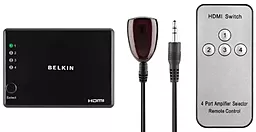 Belkin BELKIN HDMI SwitchBox High Speed w/Ethernet, 4-IN/1-OUT, Black - миниатюра 2