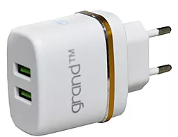 Сетевое зарядное устройство Grand GH-C02 2.1a 2xUSB-A ports charger white - фото Сетевое зарядное устройство Grand GH-C02 2.1a 2xUSB-A ports charger white