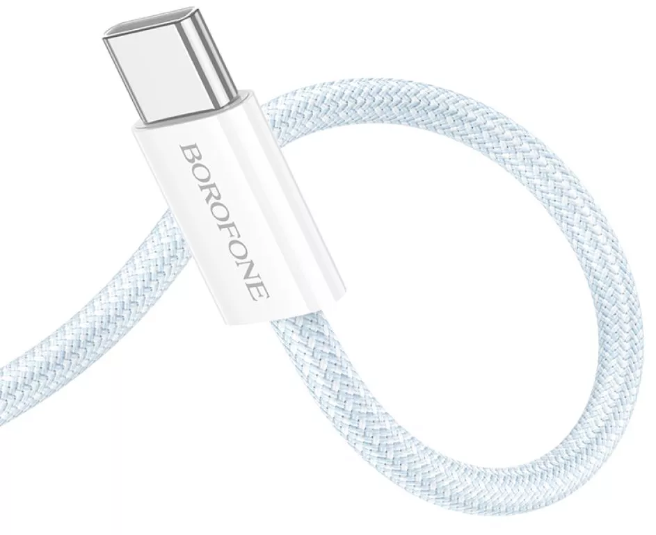 Кабель Borofone BX103 Original USB Type-C - Type-C 60w 3a 1м PD cable White - фото 3