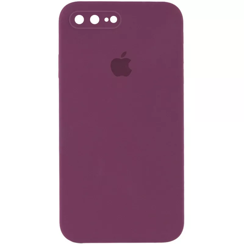 Чехол Silicone Case Full Camera Square для Apple iPhone 7 Plus, iPhone 8 Plus Maroon - фото 1