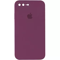 Чохол Silicone Case Full Camera Square для Apple iPhone 7 Plus, iPhone 8 Plus Maroon