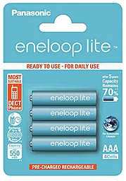 Аккумулятор Panasonic AAA (R03) Eneloop Lite NiMh (550mAh) 4шт (BK-4LCCE/4BE) - фото Аккумулятор Panasonic AAA (R03) Eneloop Lite NiMh (550mAh) 4шт (BK-4LCCE/4BE)