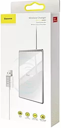 Уценка Беспроводное (индукционное) зарядное устройство  Baseus Card Ultra-thin 15W with USB cable 1m White/Silver (WX01B-S2) - миниатюра 5