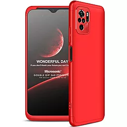 Чехол LikGus GKK 360 градусов (opp) для Xiaomi Redmi Note 10, Note 10s Красный