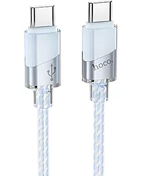 Кабель Hoco U132 USB Type-C - Type-C 60w 3a 1.2м PD cable Sky Blue - фото Кабель Hoco U132 USB Type-C - Type-C 60w 3a 1.2м PD cable Sky Blue
