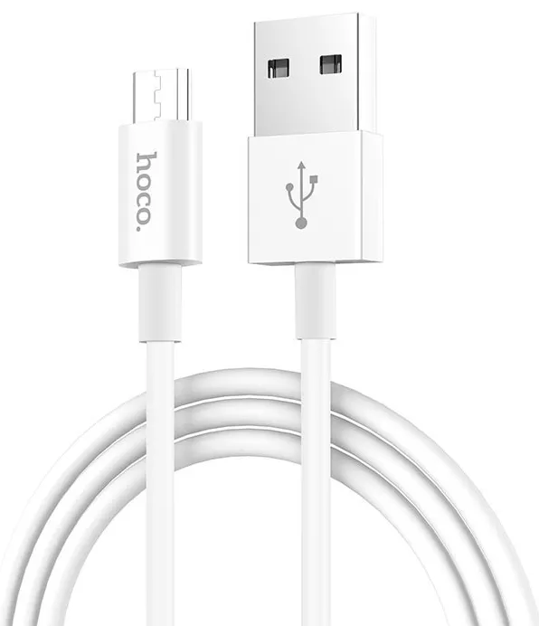 Кабель Hoco X23 Skilled USB-A - micro USB 12w 2.4a 1м cable White - фото 4