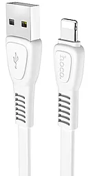 Кабель Hoco X40 Flat Noah TPE USB-A - Lightning 12w 2.4a 1м cable White - фото Кабель Hoco X40 Flat Noah TPE USB-A - Lightning 12w 2.4a 1м cable White
