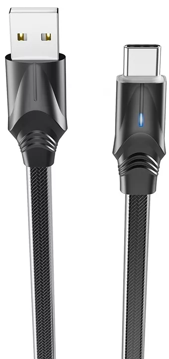 Кабель Borofone BU12 Synergy USB-A - Type-C 15w 3a 1.2м cable Black - фото 1