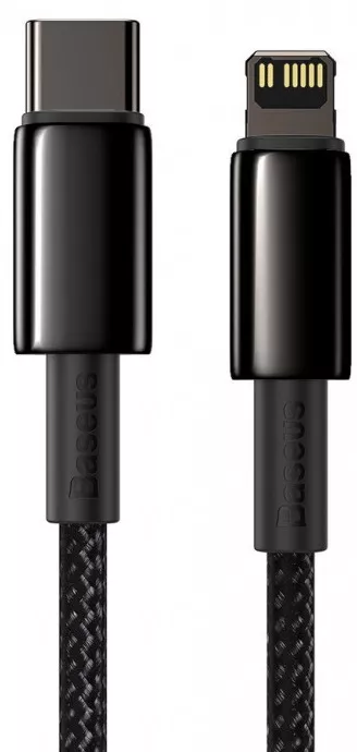 Кабель USB Baseus Tungsten Gold Fast Type-C - Lightning Cable 2м Black (CATLWJ-A01) - фото 1