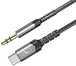 Аудио кабель SkyDolphin SR29 USB Type-C - mini Jack 3.5 мм M/M 1 м cable Black (AUX-000076)