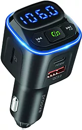 Автомобільний зарядний пристрій з FM-трансміттером та швидкою зарядкою Proove 36w PD USB-C/USB-A ports car charger black (FMLX30110001)