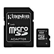 Карта пам'яті Kingston microSDHC 4GB Class 4 + SD-адаптер (SDC4/4GB) - фото Карта пам'яті Kingston microSDHC 4GB Class 4 + SD-адаптер (SDC4/4GB)