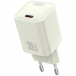 Сетевое зарядное устройство XO L148 30w PD USB-C ports charger beige - фото Сетевое зарядное устройство XO L148 30w PD USB-C ports charger beige