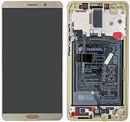 Дисплей Huawei Mate 10 (ALP-L29, ALP-L09, ALP-AL00, ALP-TL00) с тачскрином и рамкой, оригинал, Gold