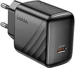 Сетевое зарядное устройство Hoco CS24A 25w GaN PD 25w USB-C fast charger black - фото Сетевое зарядное устройство Hoco CS24A 25w GaN PD 25w USB-C fast charger black