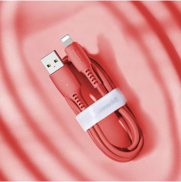 Кабель Baseus Colourful USB-A - Lightning 12w 2.4a 1.2м cable Red (CALDC-09) - фото 5