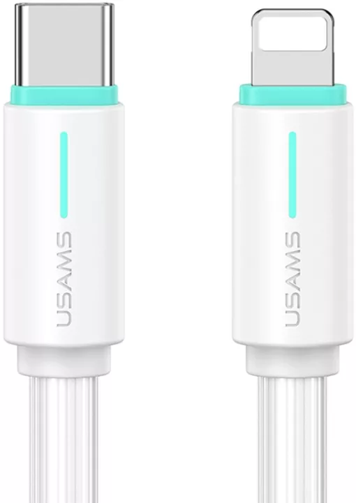 Кабель Usams SJ735 USB Type-C - Lightning 30w 3a 1м PD сable White - фото 1