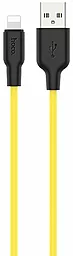 Кабель Hoco X21 Plus Silicone USB-A - Lightning 12w 2.4a 2м cable Black/Yellow