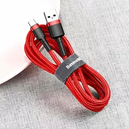 Кабель USB Baseus Cafule 3M USB Type-C Cable Red (CATKLF-U09) - миниатюра 6