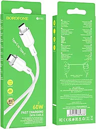 Кабель Borofone BX90 Cyber USB Type-C - Type-C 60w 3a 1м PD cable White - мініатюра 5 Кабель Borofone BX90 Cyber USB Type-C - Type-C 60w 3a 1м PD cable White - мініатюра 5