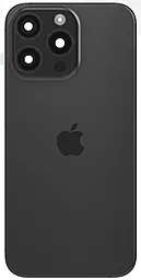 Задняя крышка корпуса Apple iPhone 15 Pro Max с корпусной рамкой и беспроводной зарядкой, Original Black Titanium