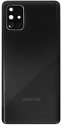 Задняя крышка корпуса Samsung Galaxy A71 A715 со стеклом камеры Prism Crush Black - фото Задняя крышка корпуса Samsung Galaxy A71 A715 со стеклом камеры Prism Crush Black