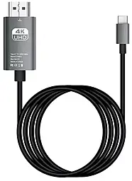 Відеокабель USB Type-C - HDMI v1.4 4k 60hz 1.8m gray EasyLife - фото Відеокабель USB Type-C - HDMI v1.4 4k 60hz 1.8m gray EasyLife
