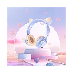 Наушники Hoco W36 Cat Ear Dream Blue - миниатюра 3